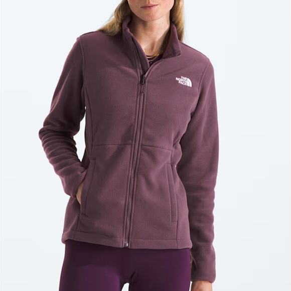 The North‎ Face Burgundy Mauve Fleece Suede Zip Up Lightweight Jacket - Picture 1 of 16